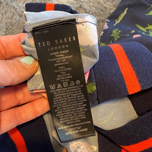 Ted Baker Navy and Red Floral Blouse - Picture 6 of 8